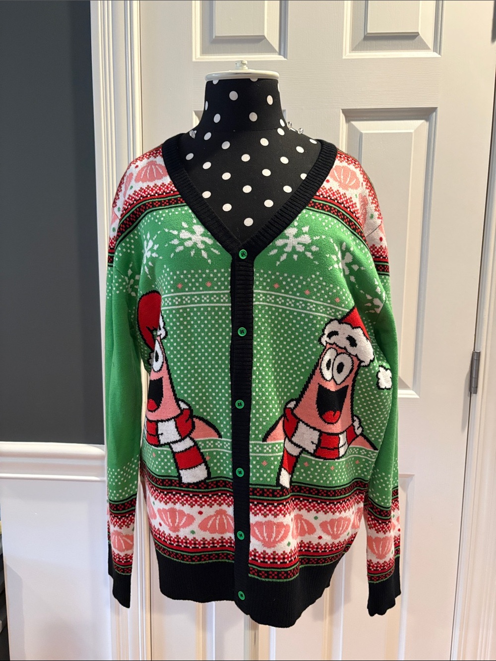 Sponge Bob Holiday Patrick Star Cardigan Sweater -
